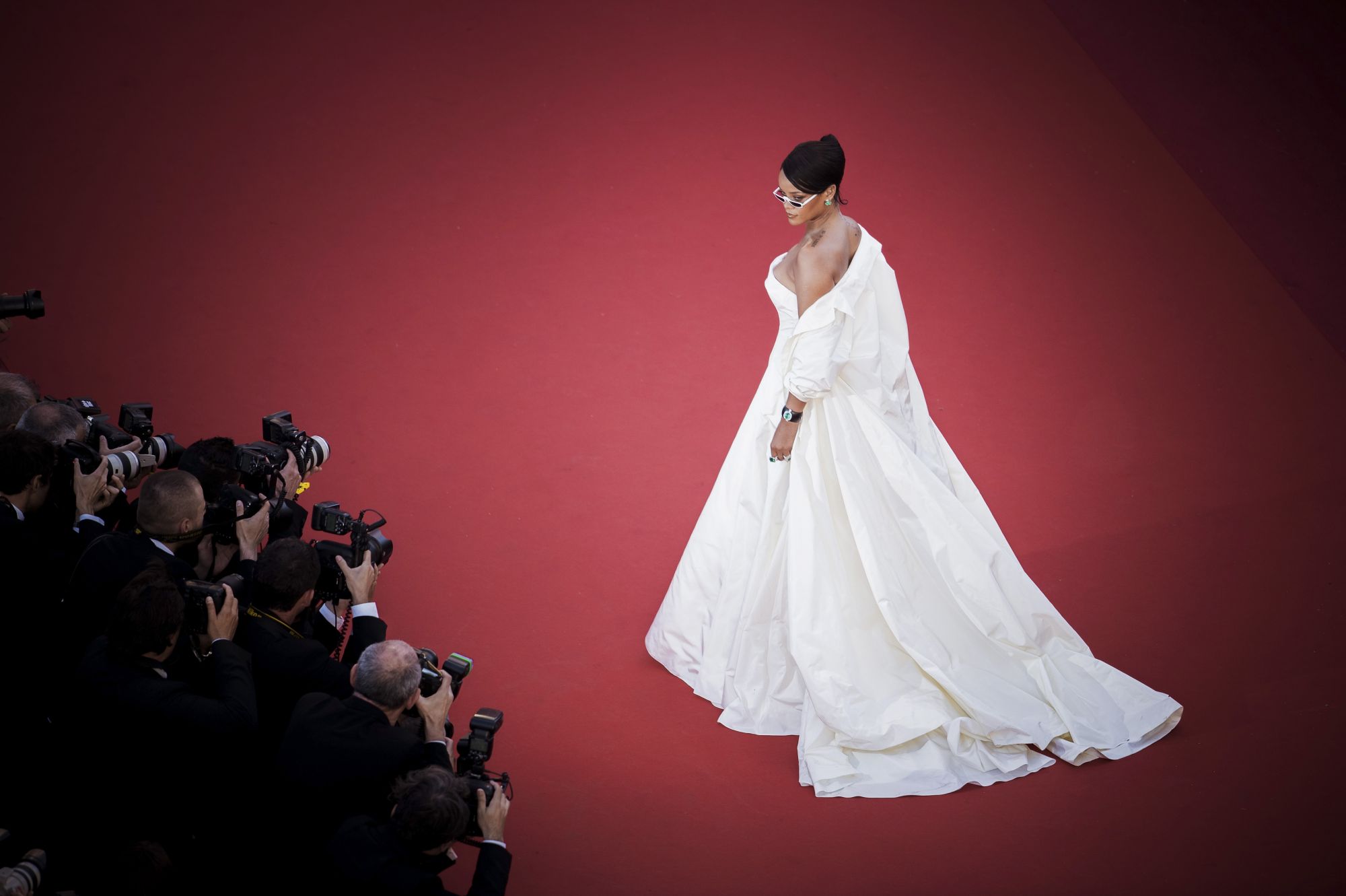 CANNES, FRANCE - MAY 19: (EDITORS NOTE: This image has been processed using digital filters) Rihanna attends the "Okja" screening during the 70th annual Cannes Film Festival at Palais des Festivals on May 19, 2017 in Cannes, France. (Photo by Francois Durand/Getty Images)