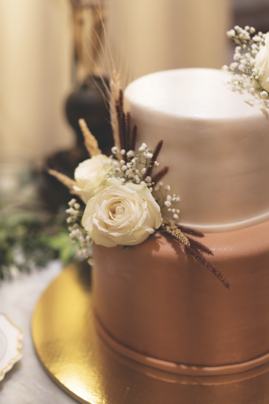 A simple two-tier cake for the intimate gathering