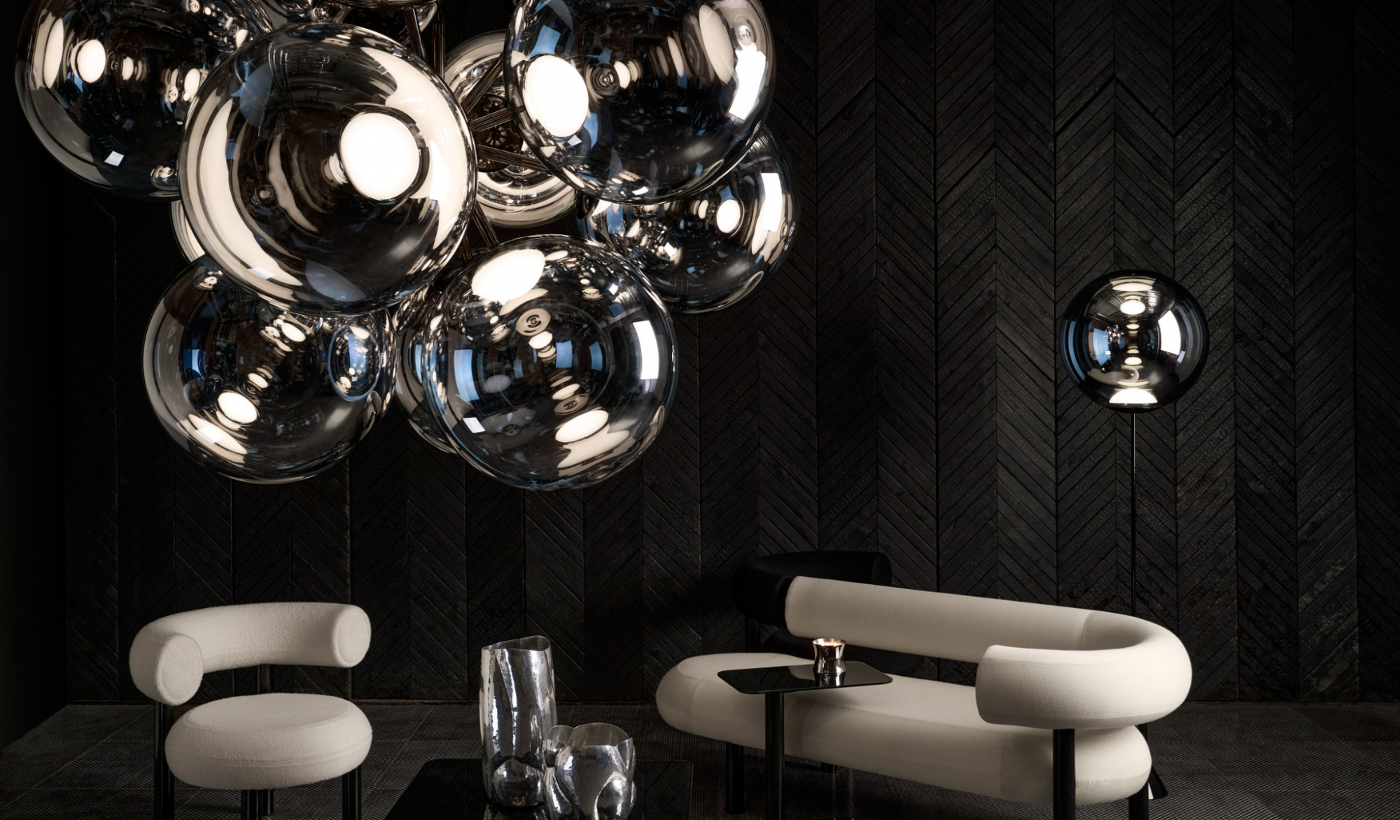 Tom Dixon Globe Burst chandelier available from Gudang