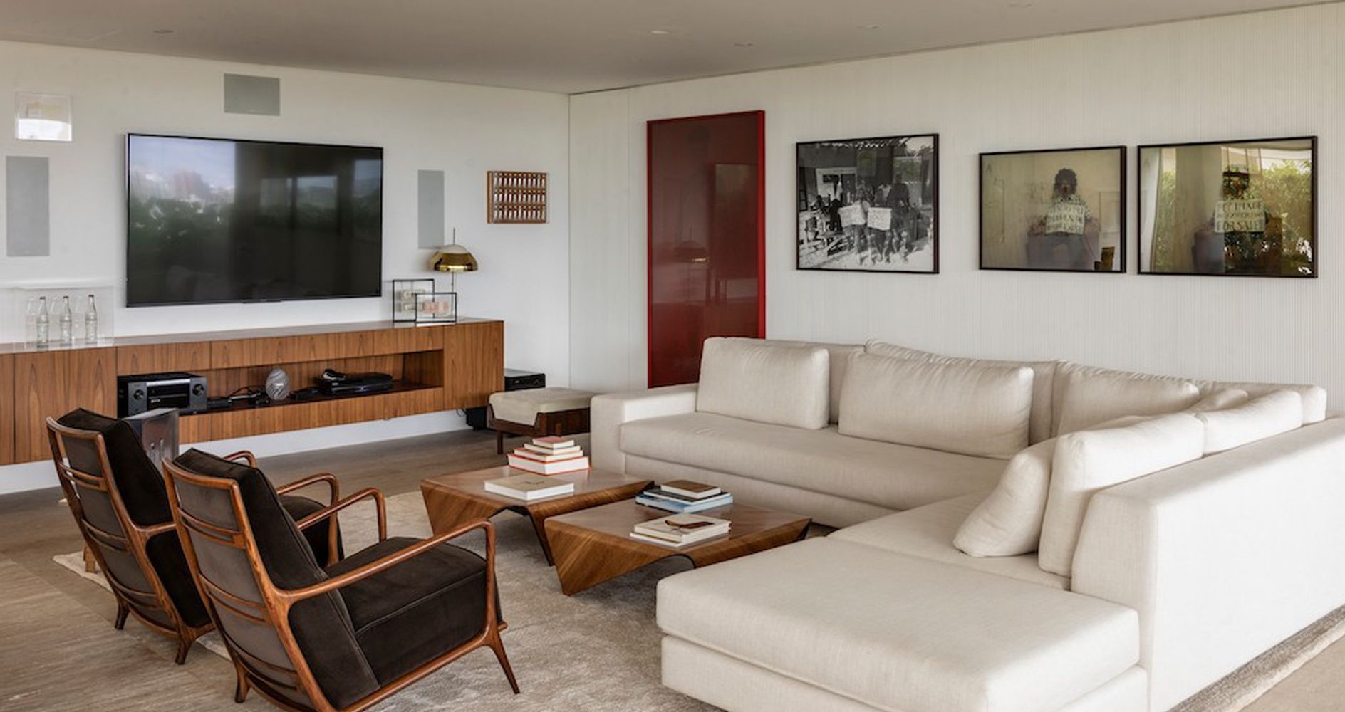 The upper living room is an alternate communal living space