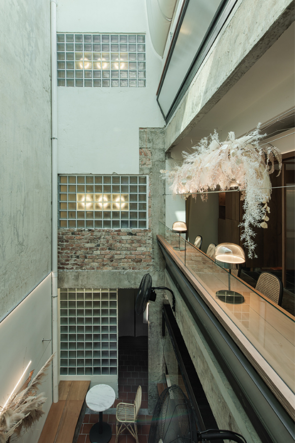 A cross section of the cafe designed by Whitespade
