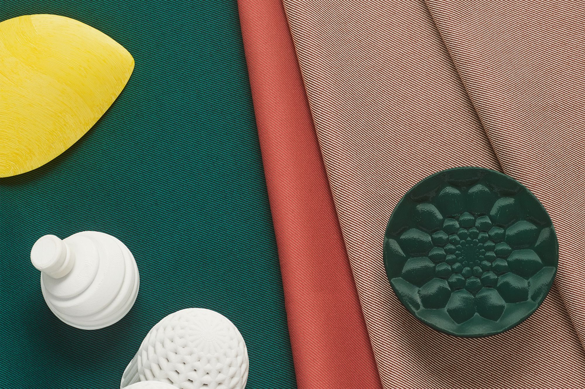 Kvadrat’s Reflect and Relate upholstery fabrics are used on furnishings from Molteni&C
