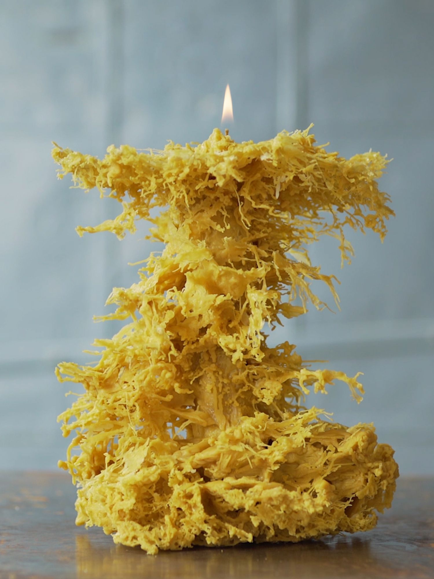 The making of 64 with hot beeswax and water of different temperatures (Photography: Fahim Kassam)
