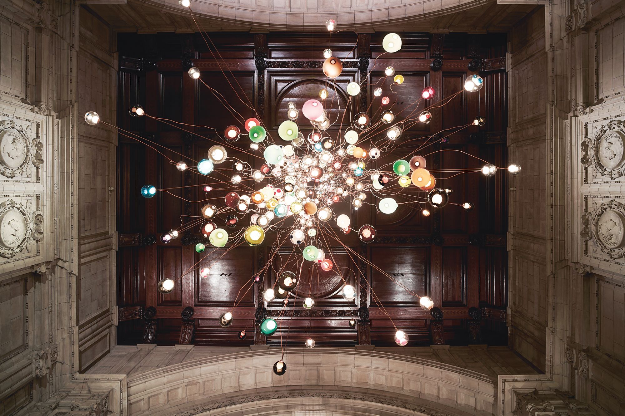 Several 28 lighting pieces, installed at the Victoria and Albert Museum in London (Photography: Nick Barr)