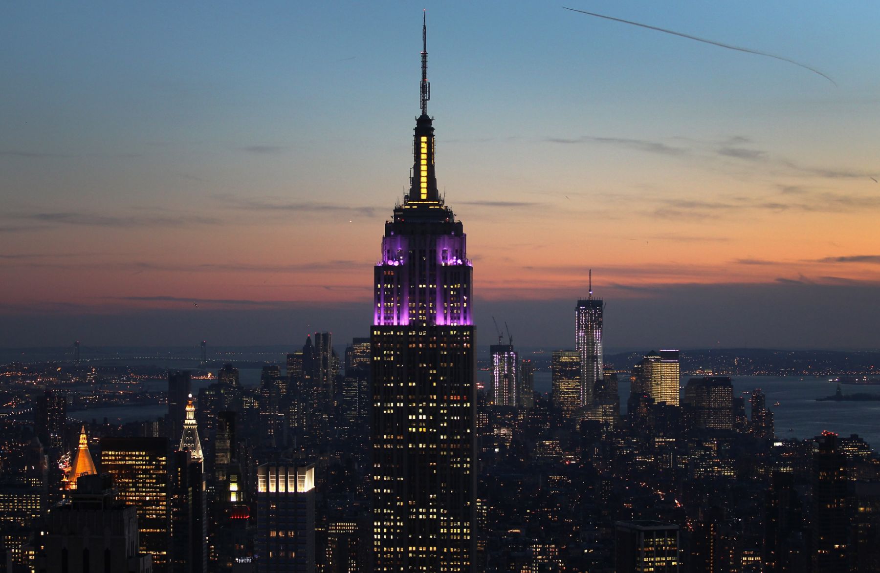 NEW YORK, NY - FEBRUARY 13: The Empire State Building towers over the Manhattan skyline on February 13, 2012 in New York City. The owner of the Empire State Building, Malkin Holdings, plans to raise up to $1 billion in an initial public offering on the 102 story Manhattan landmark. (Photo by John Moore/Getty Images)