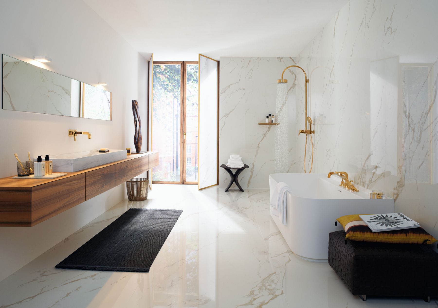 The AXOR Citterio provides a wide range of products and options, including faucets in different handle styles.