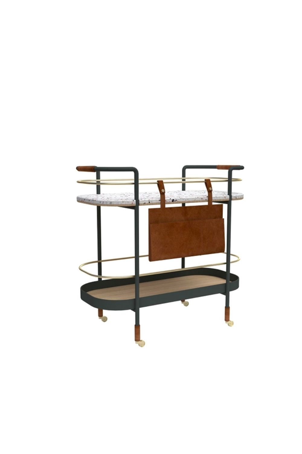 Commune’s Tierra bar cart features a terrazzo surface with natural wood surfaces (Image: Courtesy of Commune)