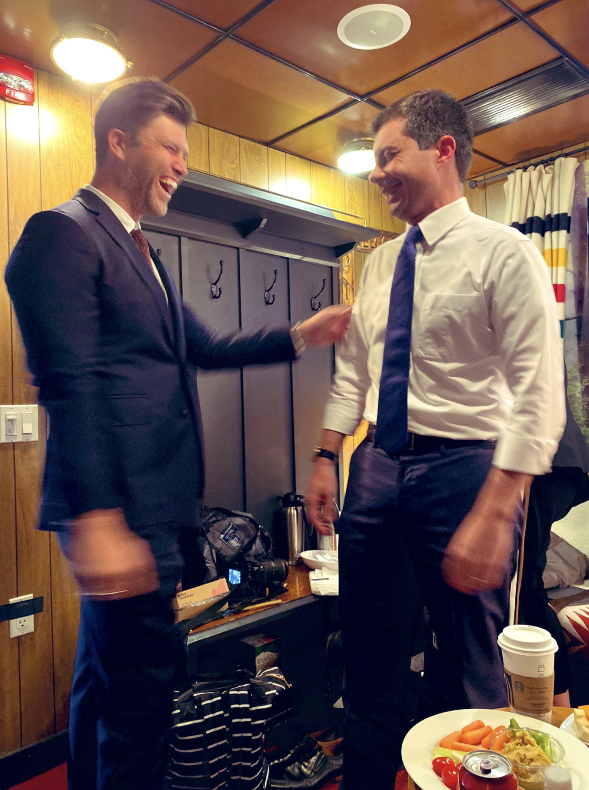 Colin Jost and Pete Buttigieg are both Harvard alums and previous dormmates. | Photo from Twitter; @lis_smith