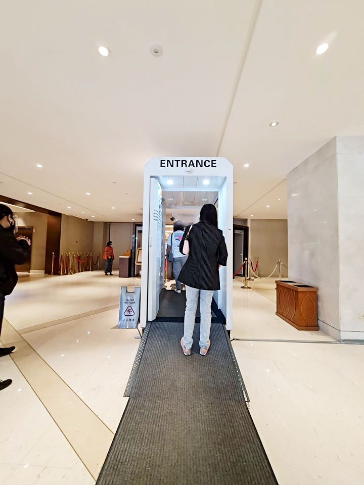 Health check at the entrance.