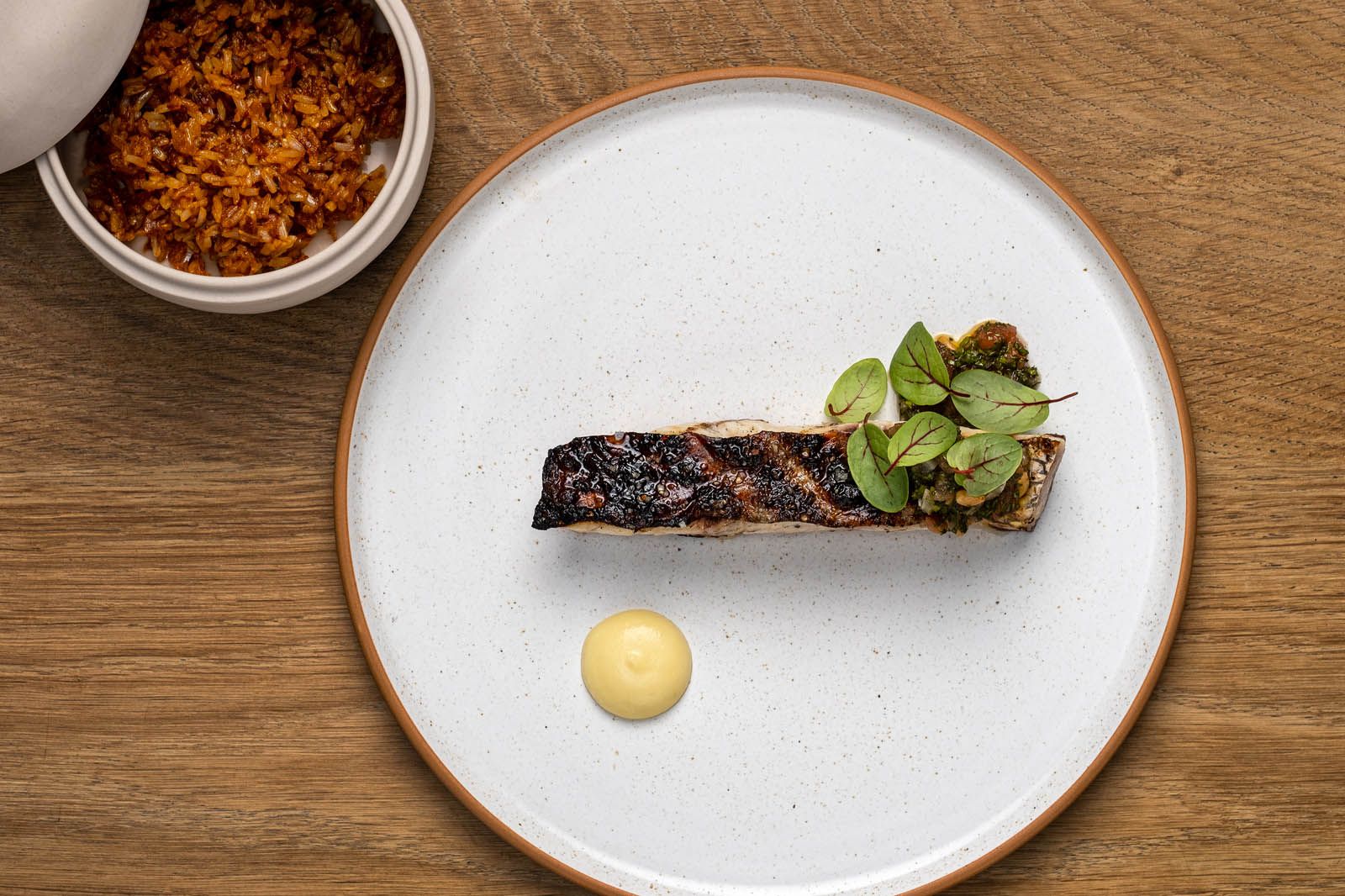 Rock bass with kampot rice