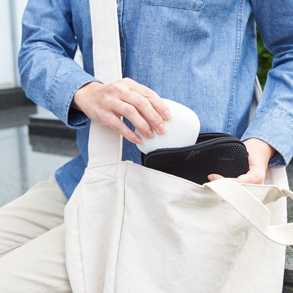 The compact diffuser is wireless and functions with a rechargeable battery (Image: Courtesy of Muji)