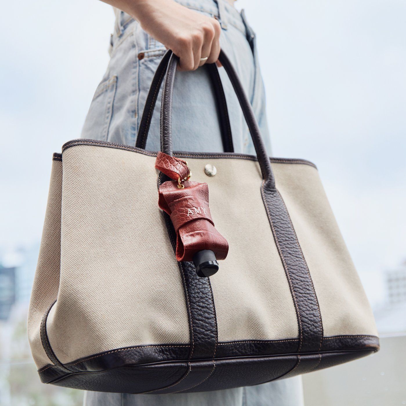 The hand sanitiser holder can be personalised with your name (Image: Courtesy of Bynd Artisan)