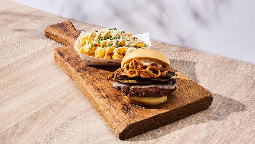 Roasted garlic burger