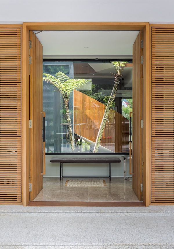 The main entrance immediately faces another courtyard