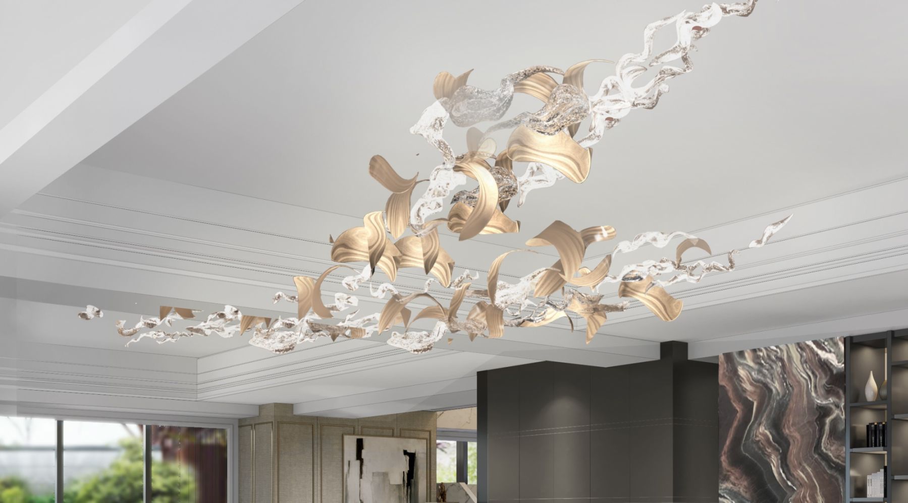 The Rustic Growth, bespoke chandelier from Lasvit