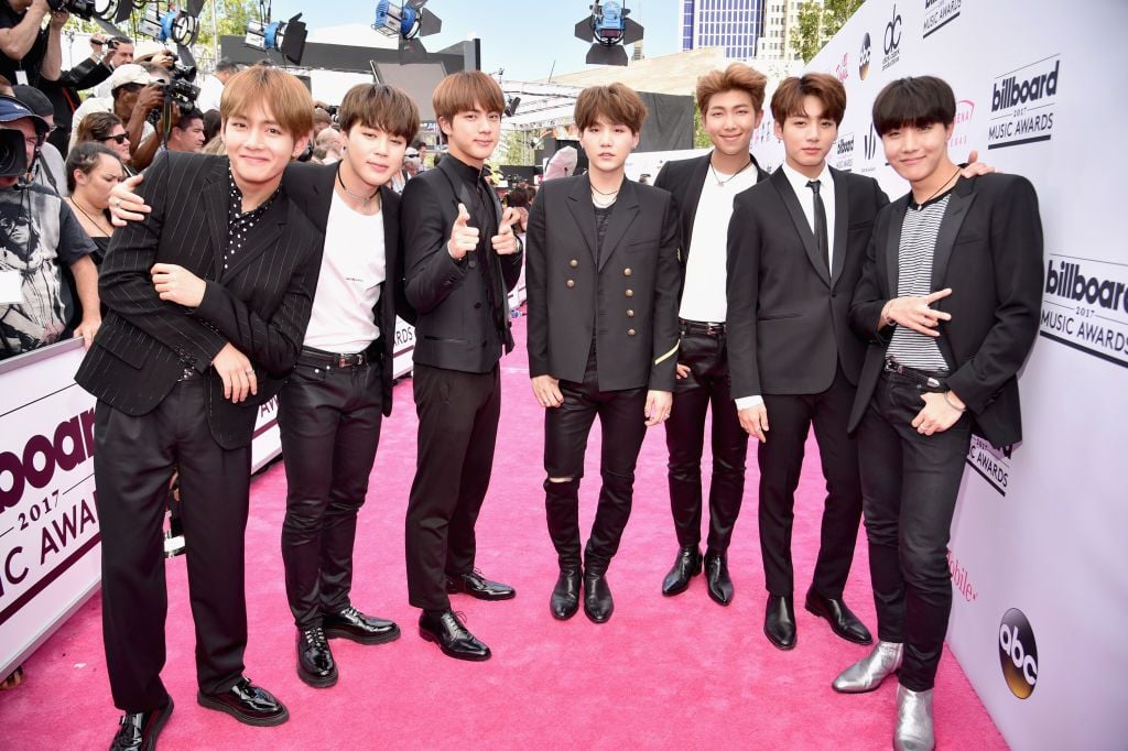 LAS VEGAS, NV - MAY 21: Music group BTS attends the 2017 Billboard Music Awards at T-Mobile Arena on May 21, 2017 in Las Vegas, Nevada. (Photo by Kevin Mazur/BBMA2017/Getty Images for dcp)