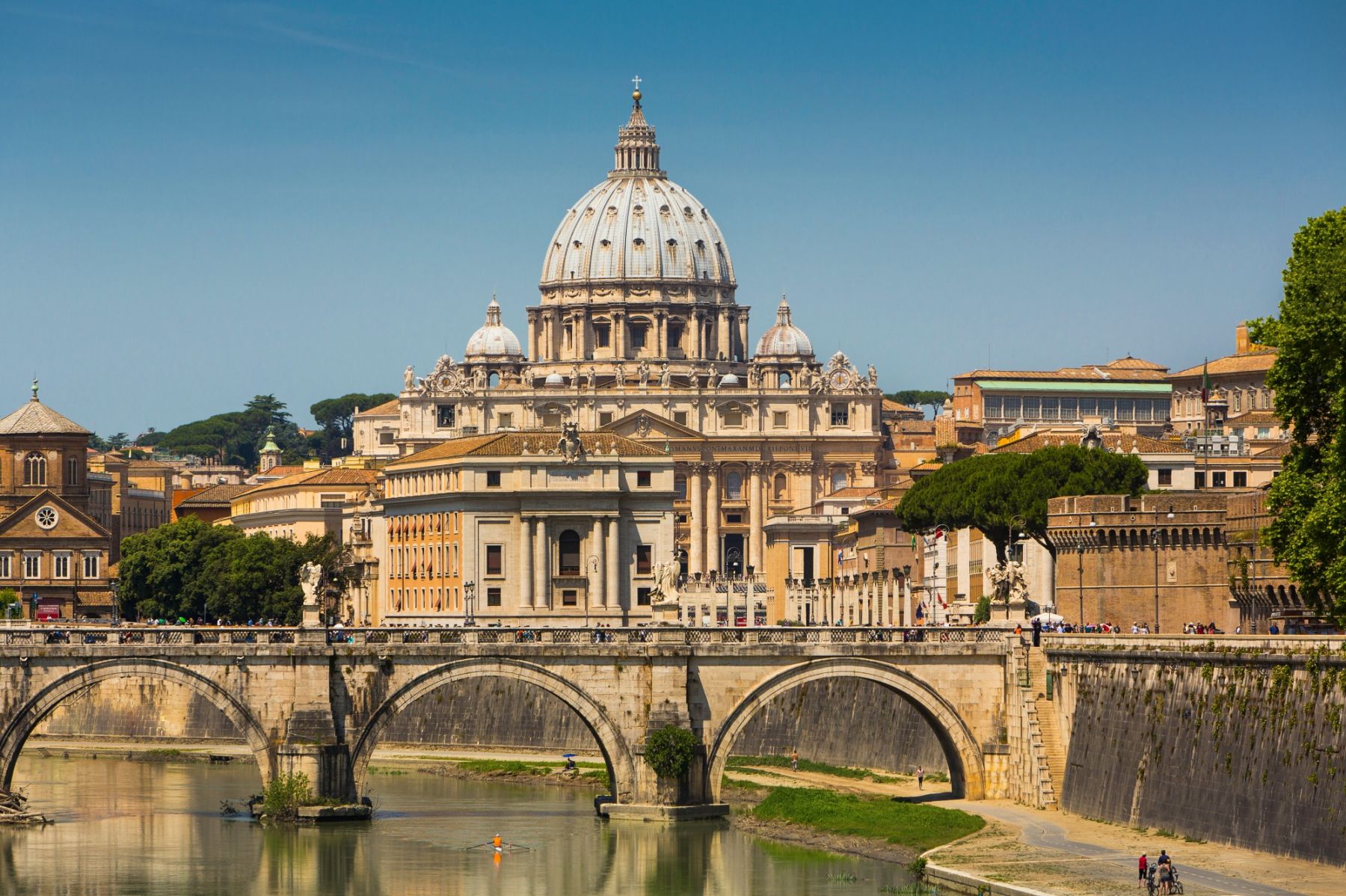 Vatican with the Tiber River and St. Peter's Basilica, Rome, Italy
