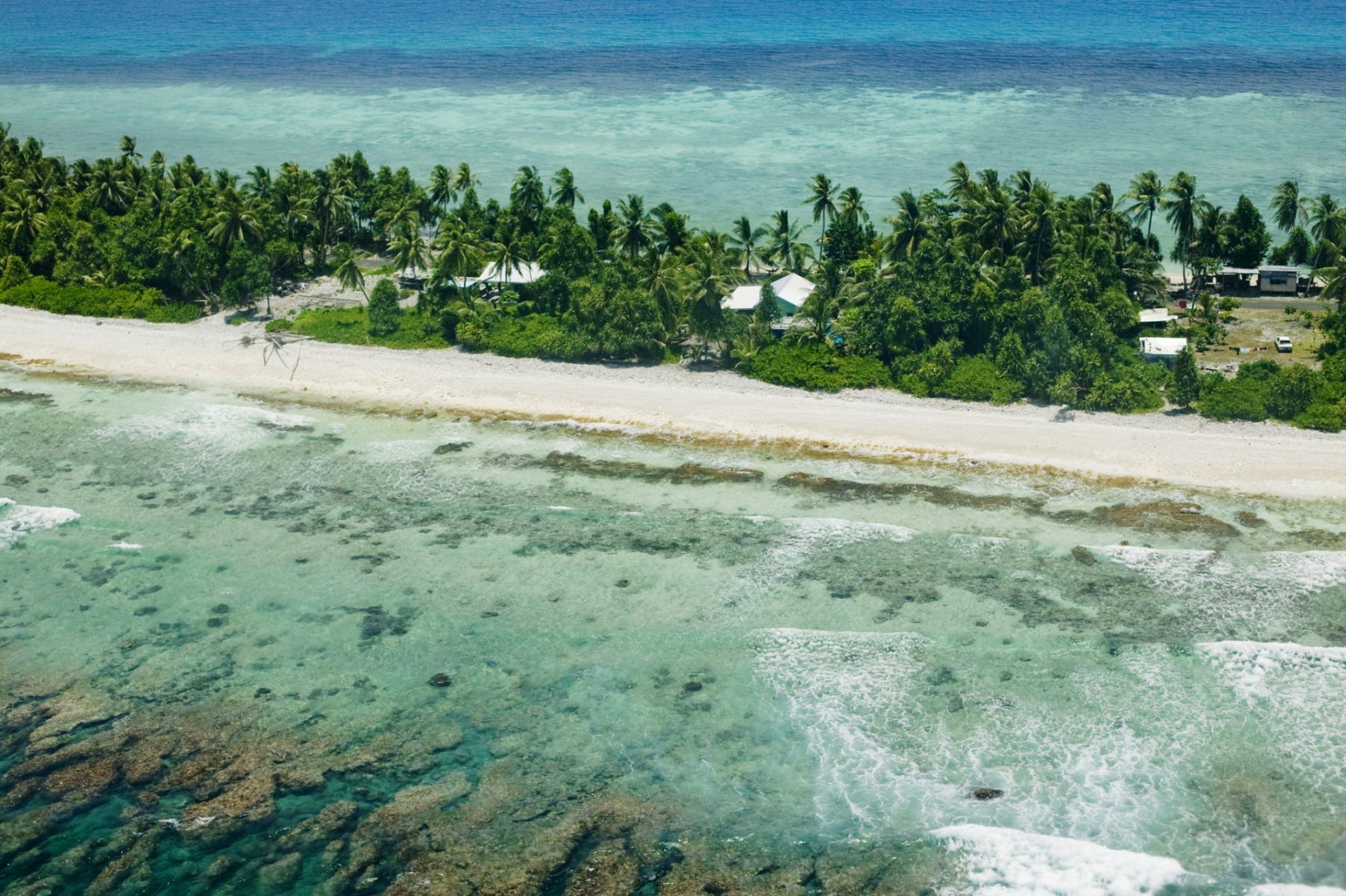 Funafuti atoll Tuvalu from the air.