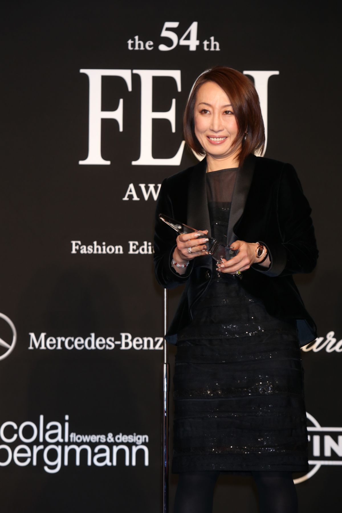 TOKYO, JAPAN - DECEMBER 14: Designer Tae Ashida receives the FECJ Special Prize during the 54th Fashion Editors Club of Japan Awards at Mercedes-Benz Connection on December 14, 2012 in Tokyo, Japan. (Photo by Ken Ishii/Getty Images)