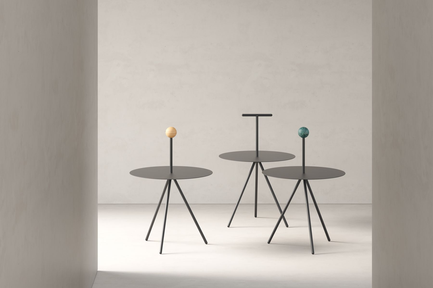 Viccarbe Trino side tables by Elisa Ossino, from Space Furniture