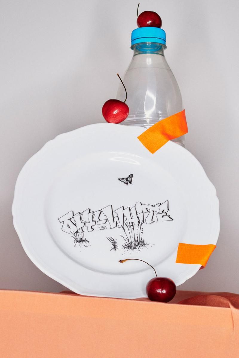 Iconic Off-White motifs are superimposed on the dishware (Image: Courtesy of Ginori 1735)