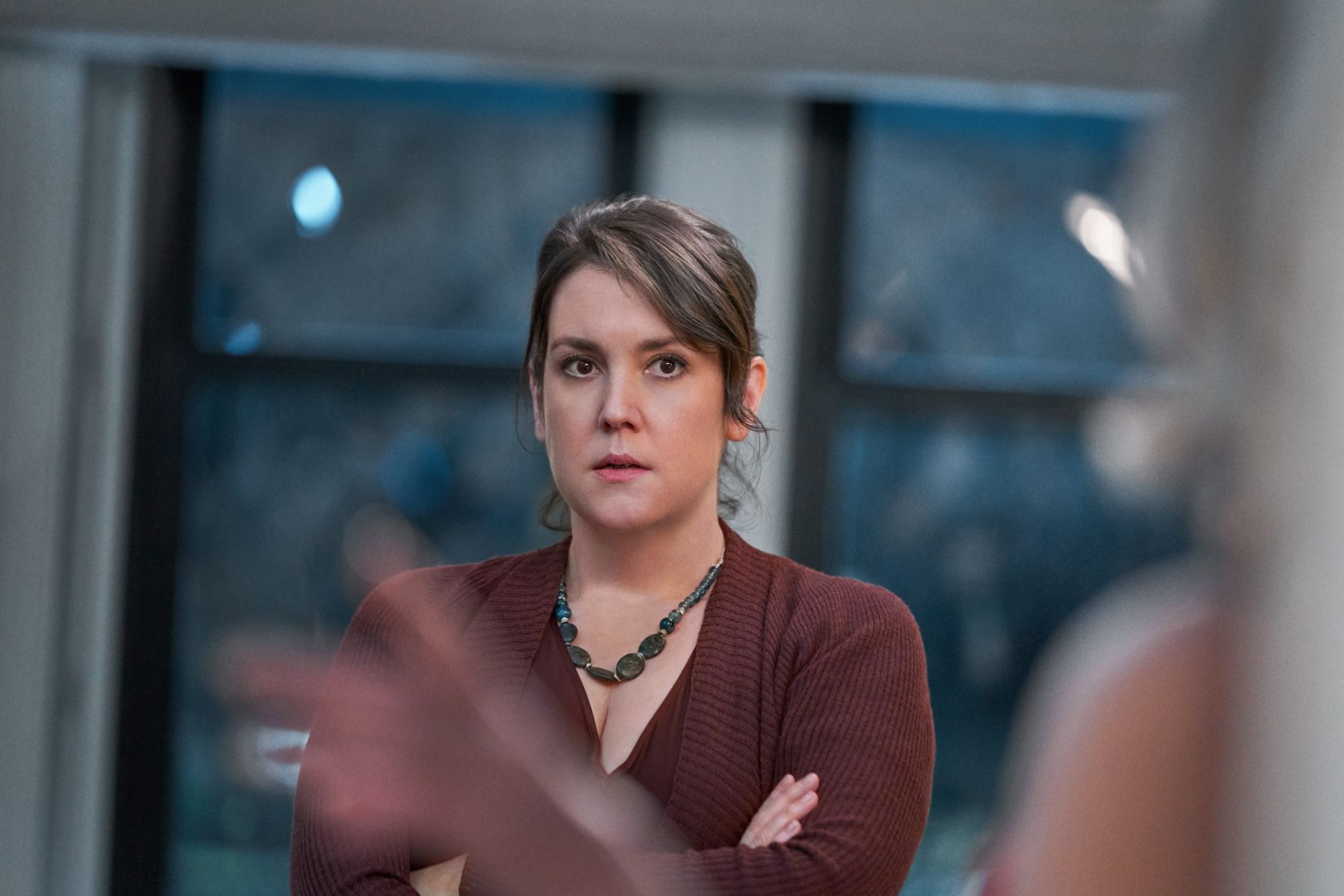 DON'T LOOK UP, MELANIE LYNSKEY as JUNE MINDY  Cr. NIKO TAVERNISE/NETFLIX Â© 2021