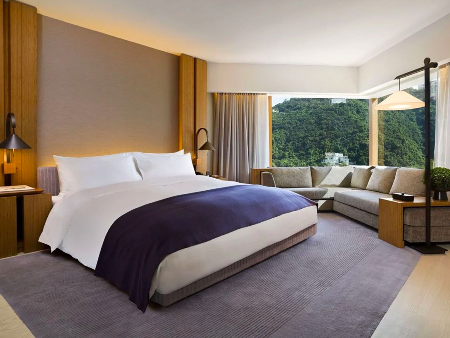 A bedroom suite at Upper House Hong Kong, where André Fu played a key role with its design (Image: Courtesy of Upper House Hong Kong)
