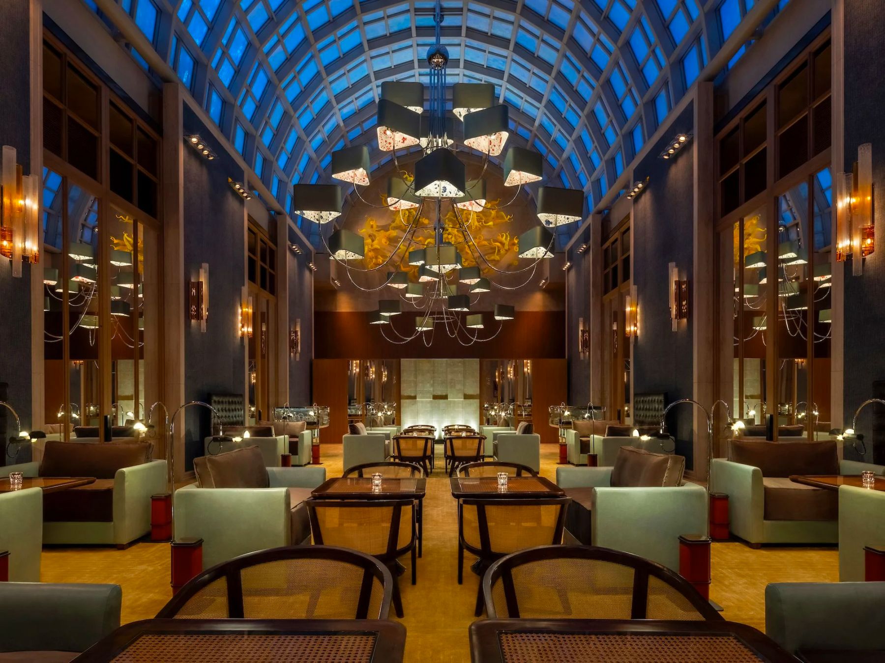 The lounge area at Ritz-Carlton Millenia Singapore’s new East Wing, designed by tonychi studio (Image: Courtesy of Ritz-Carlton Millenia Singapore)