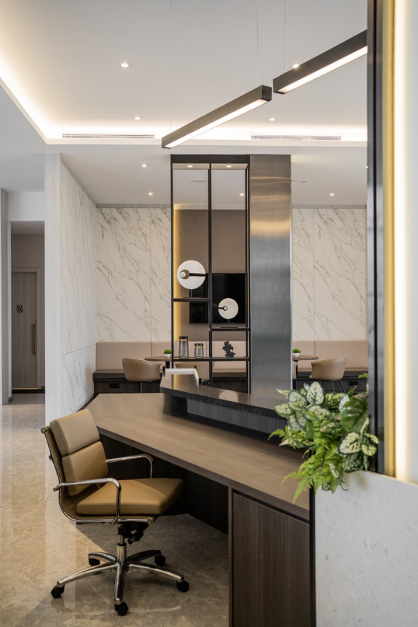 Sleek design and thoughtful details elevate this office