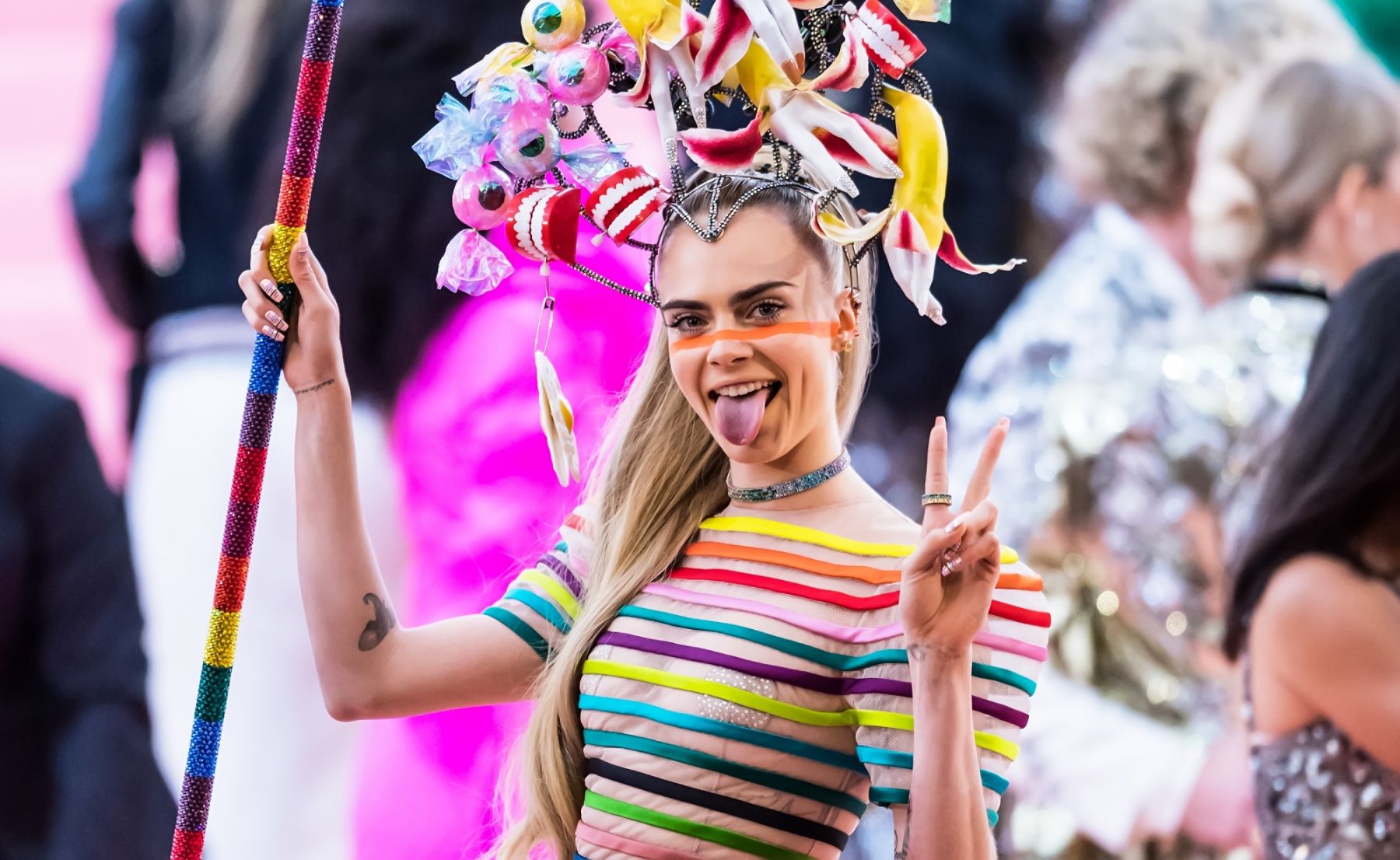NEW YORK, NY - MAY 06: Model Cara Delevingne is seen arriving to the 2019 Met Gala Celebrating Camp: Notes on Fashion at The Metropolitan Museum of Art on May 6, 2019 in New York City. (Photo by Gilbert Carrasquillo/GC Images)