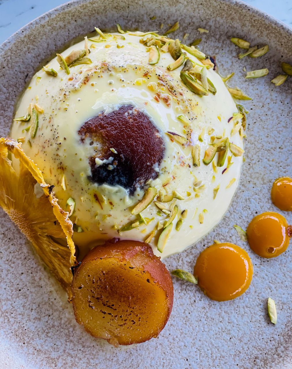 The cardamom saffron panna cotta at Frangipaani KL