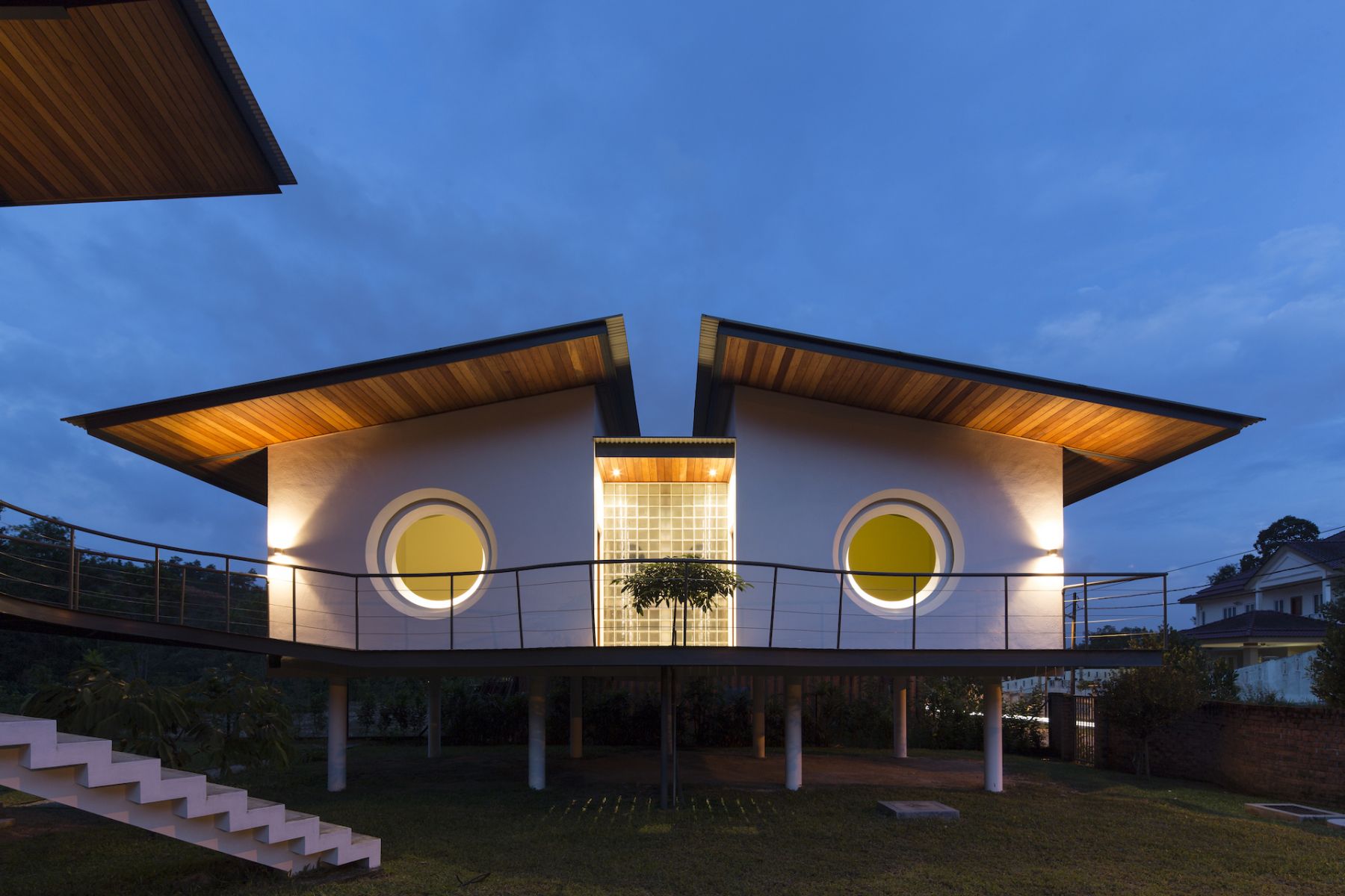 The guest house is a unique interpretation of vernacular architecture