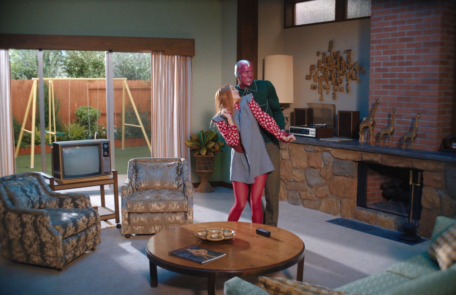 Mid-century furnishings and retro decor serve as the backdrop of each set (Image: Courtesy of Marvel Studios)