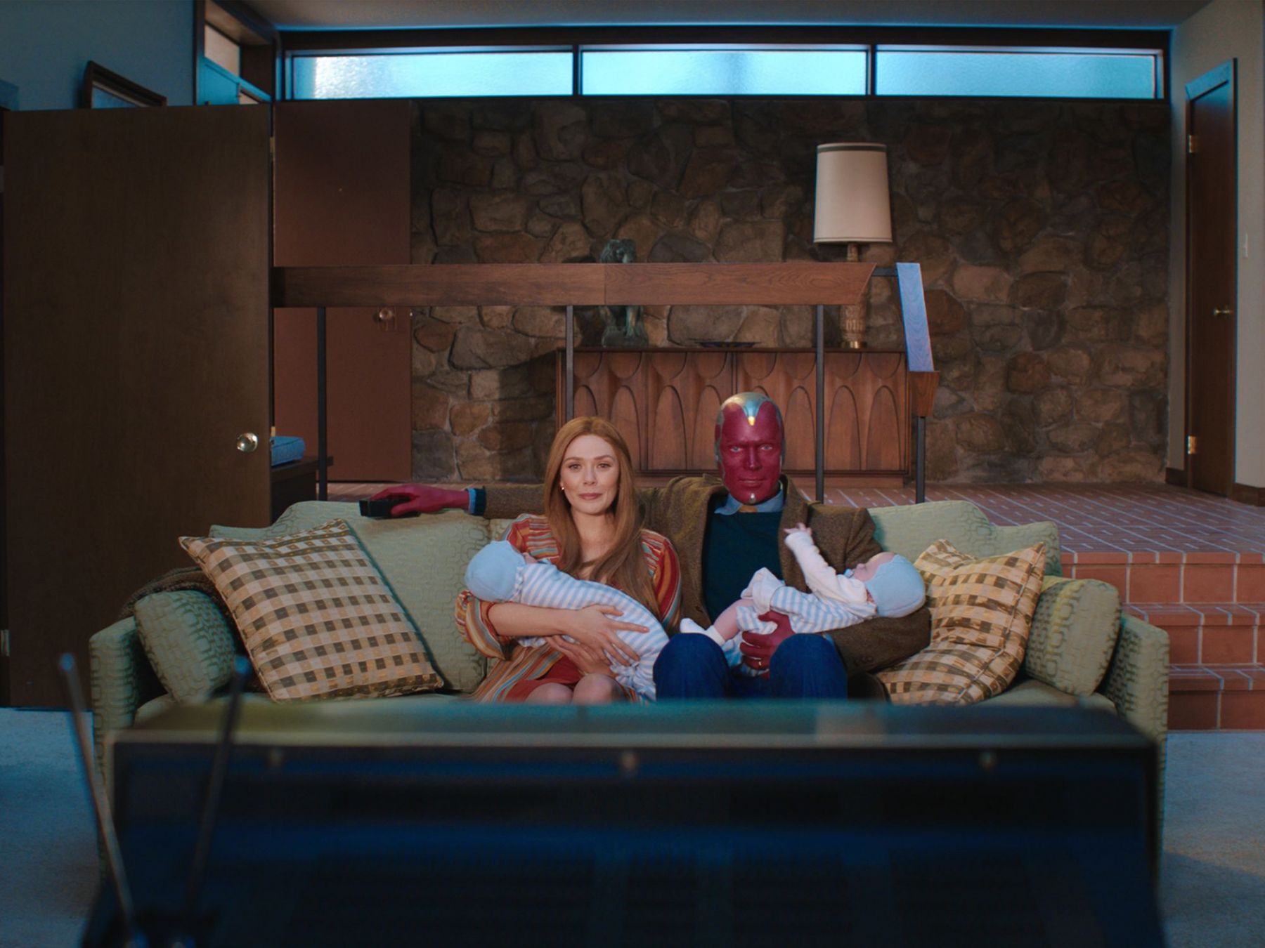WandaVision references sitcoms of the past to recreate the interiors for their set design (Image: Courtesy of Marvel Studios)