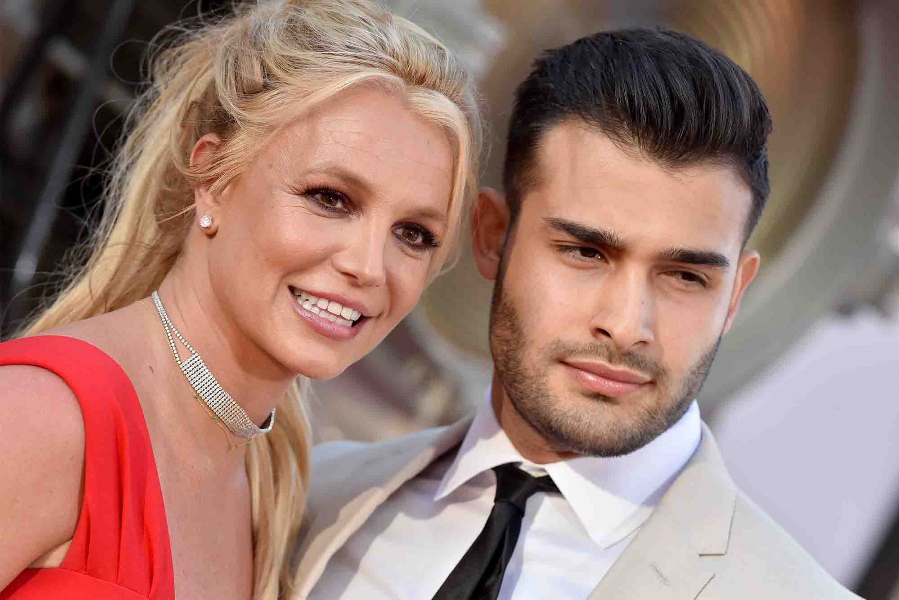 Britney Spears and Sam Asghari attend Sony Pictures' "Once Upon a Time ... in Hollywood" Los Angeles Premiere. (Photo: FilmMagic)