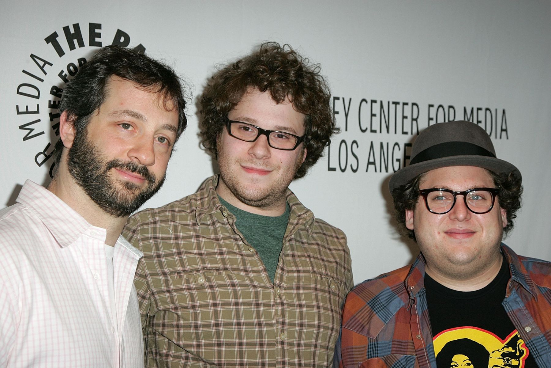 HOLLYWOOD - MARCH 17: Director Judd Apatow, actor Seth Rogen and actor Jonah Hill attend the 25th Annual William S. Paley TV Festival at the Arclight on March 17, 2008 In Hollywood, California. (Photo by Jason LaVeris/FilmMagic)
