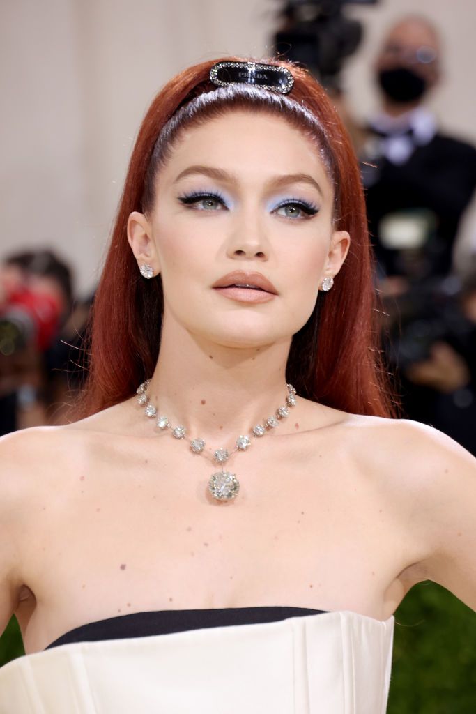 NEW YORK, NEW YORK - SEPTEMBER 13: Gigi Hadid attends The 2021 Met Gala Celebrating In America: A Lexicon Of Fashion at Metropolitan Museum of Art on September 13, 2021 in New York City. (Photo by John Shearer/WireImage)