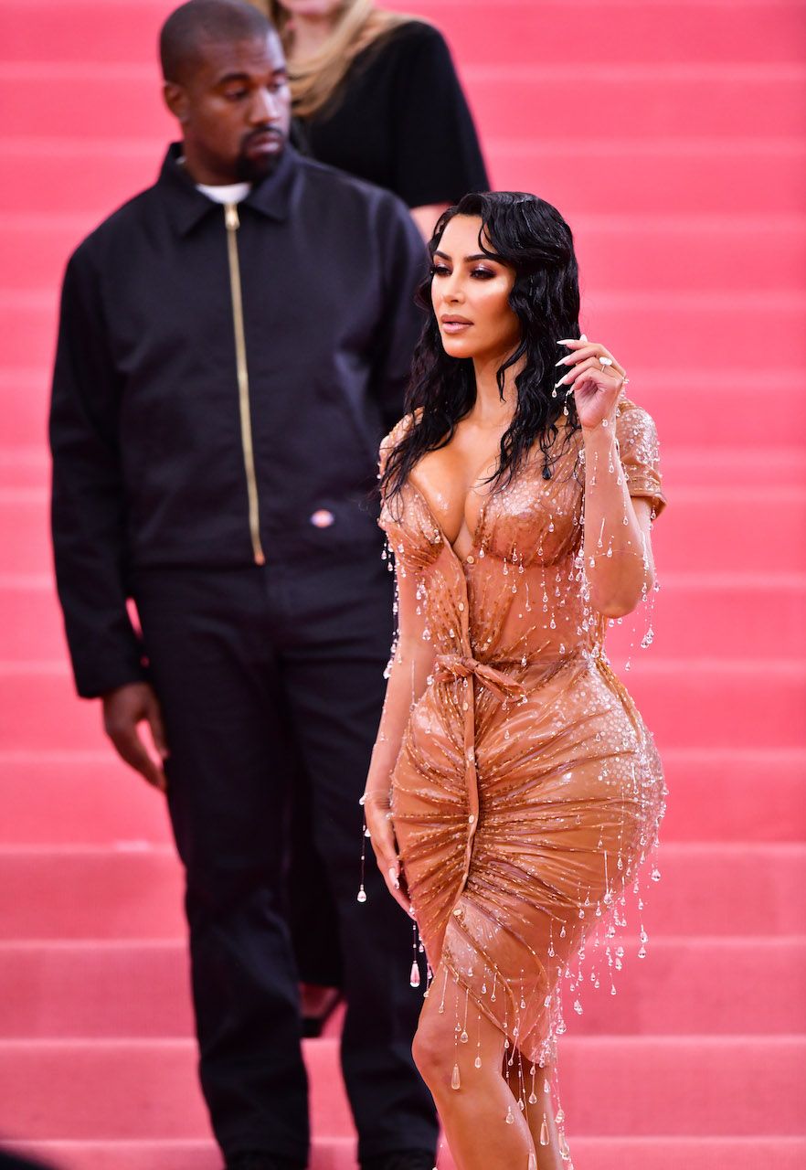 NEW YORK, NY - MAY 06: Kanye West and Kim Kardashian West arrive to The 2019 Met Gala Celebrating Camp: Notes on Fashion at Metropolitan Museum of Art on May 6, 2019 in New York City. (Photo by James Devaney/GC Images)