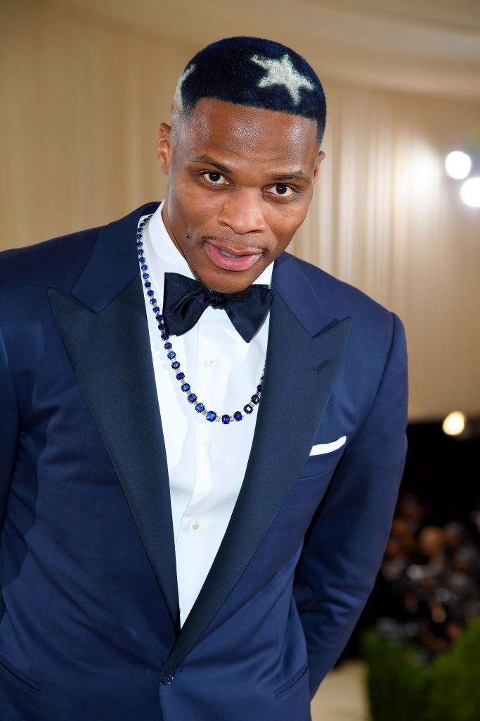 NEW YORK, NEW YORK - SEPTEMBER 13: Russell Westbrook attends The 2021 Met Gala Celebrating In America: A Lexicon Of Fashion at Metropolitan Museum of Art on September 13, 2021 in New York City. (Photo by Kevin Mazur/MG21/Getty Images For The Met Museum/Vogue)