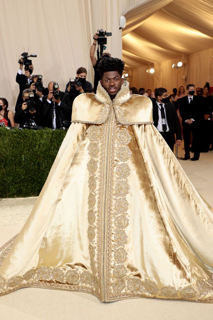 NEW YORK, NEW YORK - SEPTEMBER 13:  Lil Nas X attends The 2021 Met Gala Celebrating In America: A Lexicon Of Fashion at Metropolitan Museum of Art on September 13, 2021 in New York City. (Photo by Dimitrios Kambouris/Getty Images for The Met Museum/Vogue )