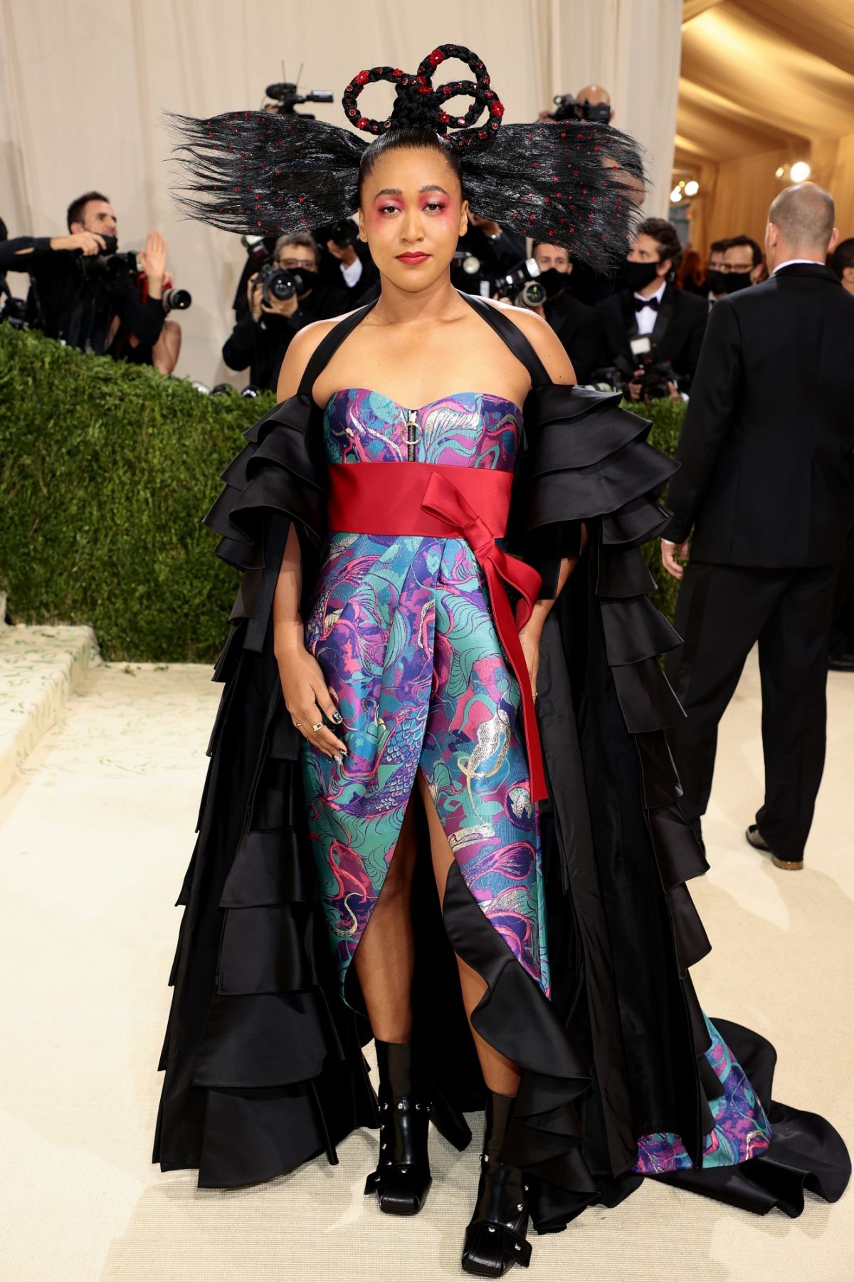 NEW YORK, NEW YORK - SEPTEMBER 13: Co-chair Naomi Osaka attends The 2021 Met Gala Celebrating In America: A Lexicon Of Fashion at Metropolitan Museum of Art on September 13, 2021 in New York City. (Photo by Dimitrios Kambouris/Getty Images for The Met Museum/Vogue )