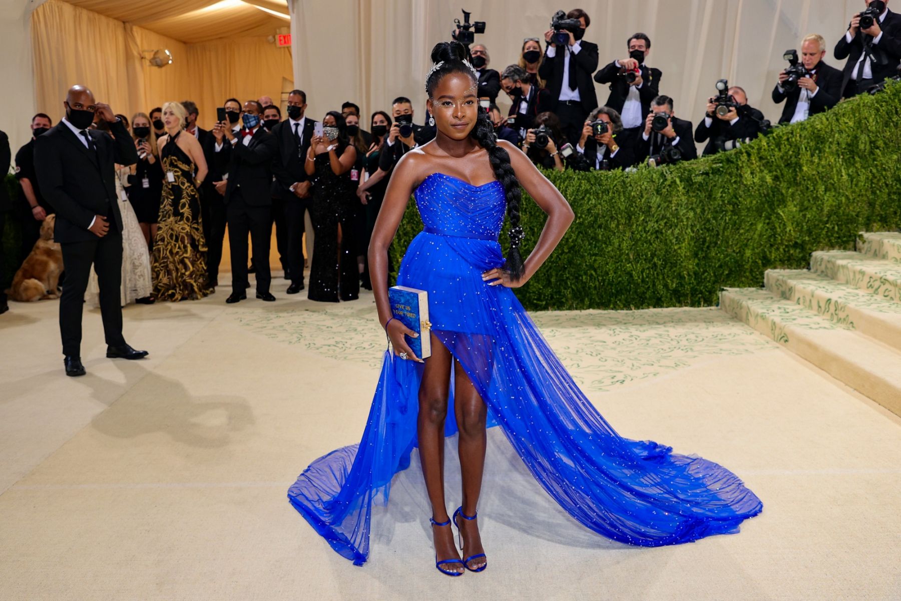 NEW YORK, NEW YORK - SEPTEMBER 13: Co-chair Amanda Gorman attends The 2021 Met Gala Celebrating In America: A Lexicon Of Fashion at Metropolitan Museum of Art on September 13, 2021 in New York City. (Photo by Theo Wargo/Getty Images)