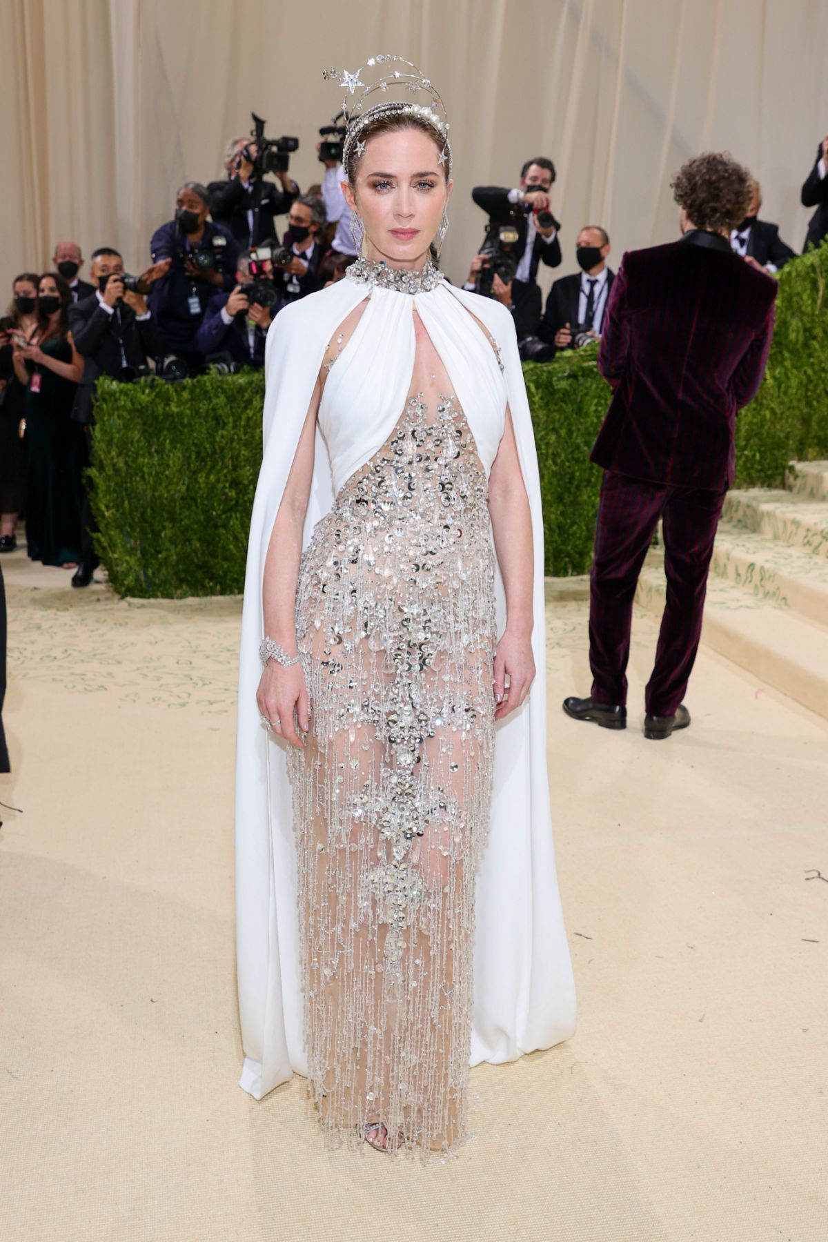 NEW YORK, NEW YORK - SEPTEMBER 13: Emily Blunt attends The 2021 Met Gala Celebrating In America: A Lexicon Of Fashion at Metropolitan Museum of Art on September 13, 2021 in New York City. (Photo by Theo Wargo/Getty Images)