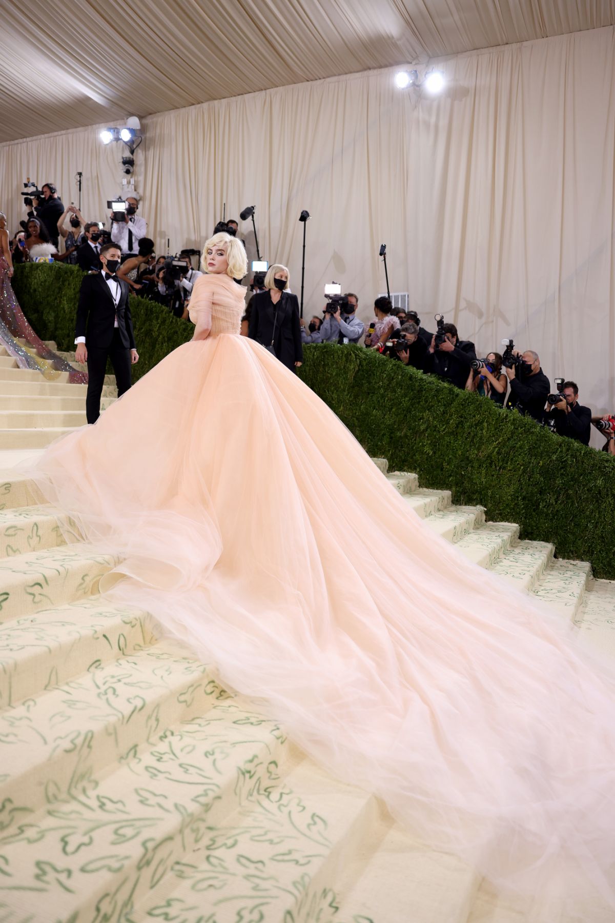 NEW YORK, NEW YORK - SEPTEMBER 13: Co-chair, Billie Eilish attends The 2021 Met Gala Celebrating In America: A Lexicon Of Fashion at Metropolitan Museum of Art on September 13, 2021 in New York City. (Photo by John Shearer/WireImage)