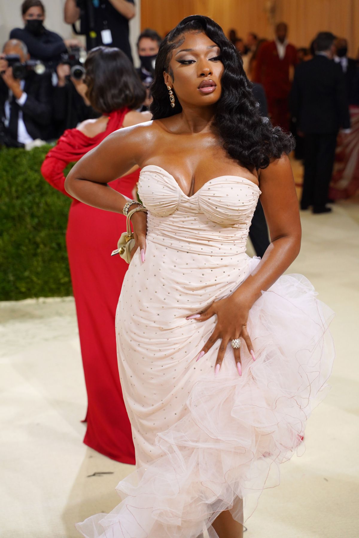 NEW YORK, NEW YORK - SEPTEMBER 13: Megan Thee Stallion attends 2021 Costume Institute Benefit - In America: A Lexicon of Fashion at the Metropolitan Museum of Art on September 13, 2021 in New York City. (Photo by Sean Zanni/Patrick McMullan via Getty Images)