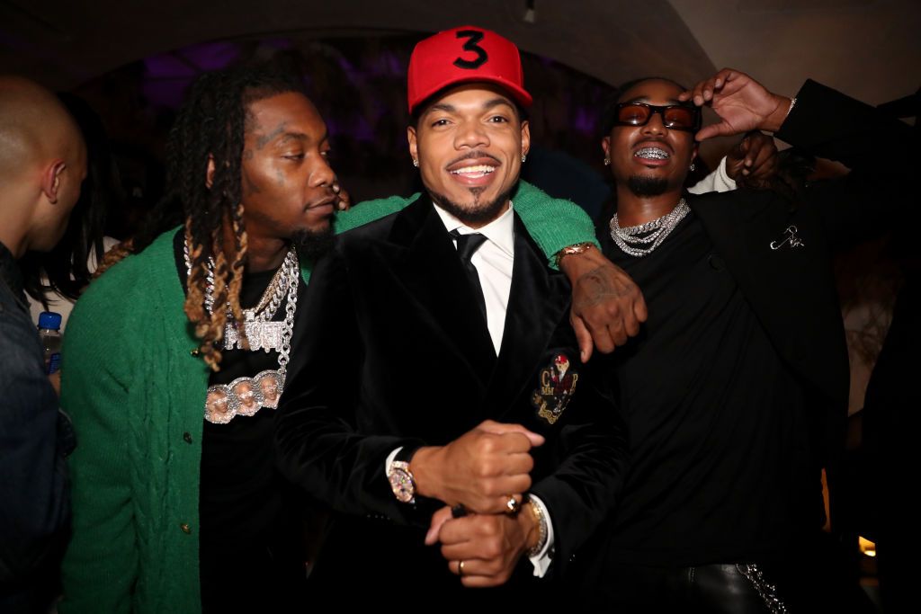 Offset, Chance the Rapper and Quavo (Photo by Johnny Nunez/WireImage)