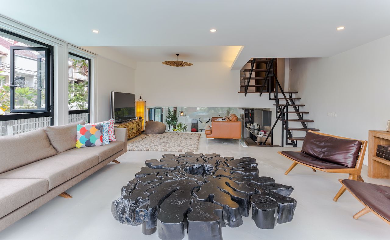 The furniture and accessories were collected by the clients over their travels around Asia and Australia