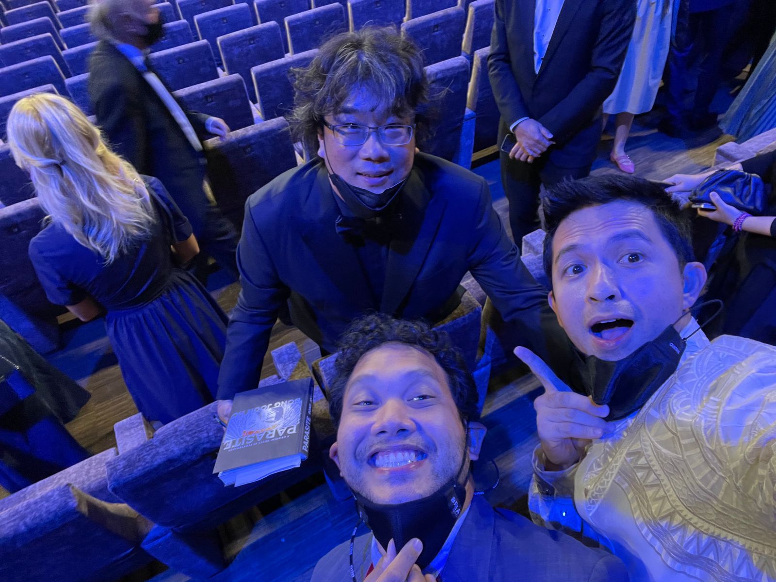 Director Bong Joon-ho with Quark Henares and Dennis Trillo | Photo: Courtesy of Quark Henares