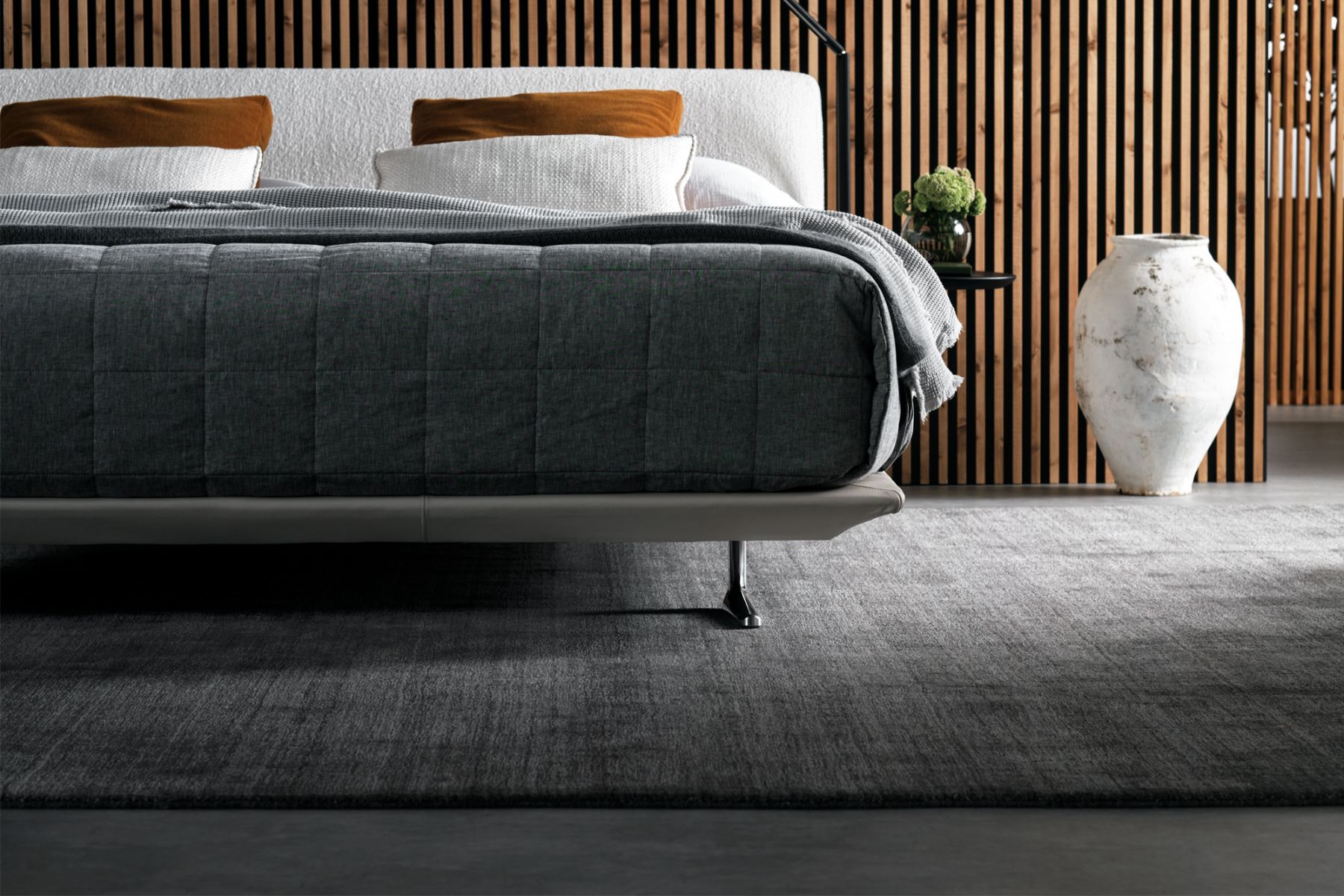The base of Bellaire floats atop thin but sturdy legs, creating a lightweight silhoutte