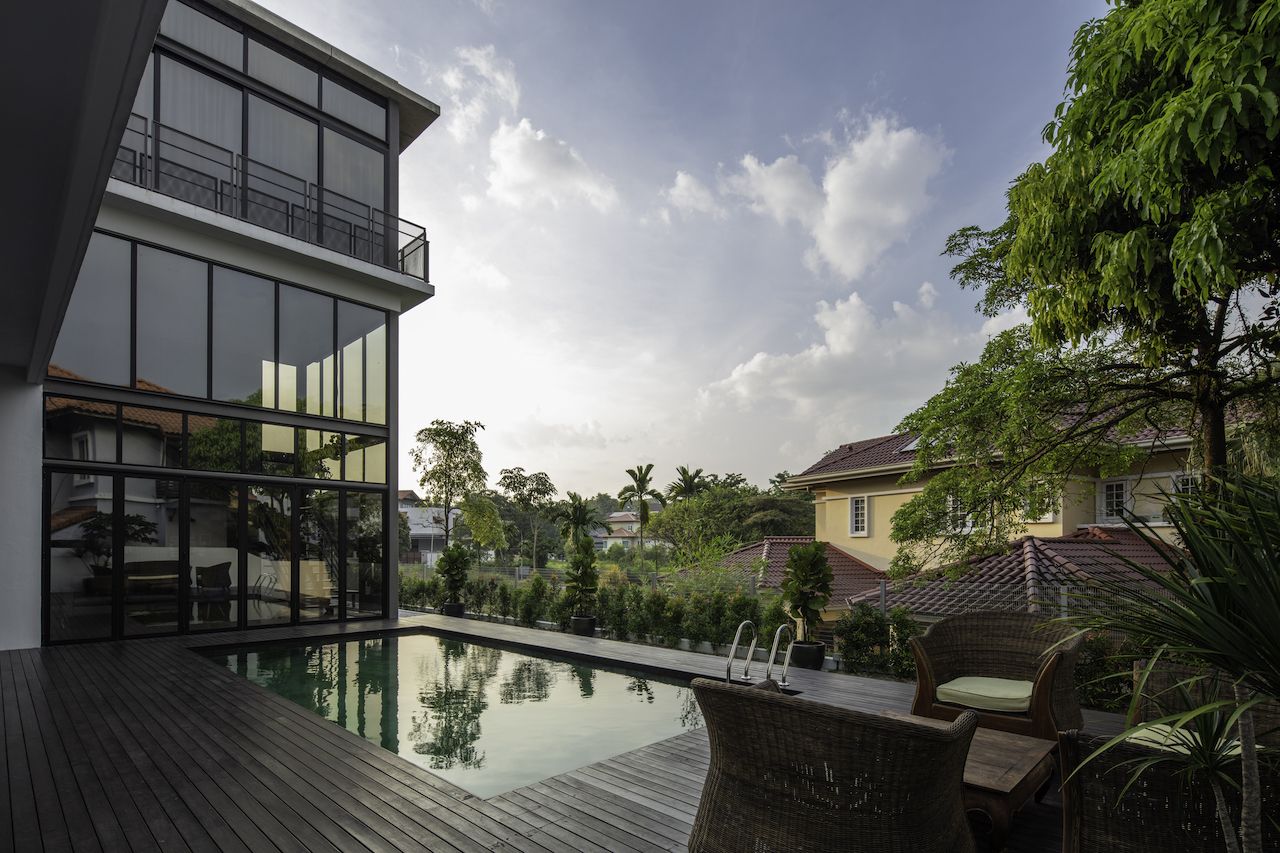 The pool and deck is the heart of the house and where the family spend a lot of their leisure time